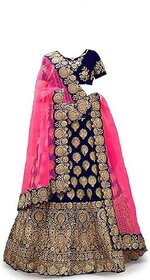 Heaven Blue Girls Lehenga Choli Ethnic Wear Embroidered Lehnga Ghagra Choli Dupatta Set Blue Pack of 1
