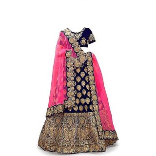 Heaven Blue Girls Lehenga Choli Ethnic Wear Embroidered Lehnga Ghagra Choli Dupatta Set Blue Pack of 1