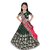 Heaven Blue Girls Lehenga Choli Western Wear Embroidered Lehnga Ghagra Choli Dupatta Set Dark Green Pack of 1