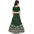 Heaven Blue Girls Lehenga Choli Western Wear Embroidered Lehnga Ghagra Choli Dupatta Set Dark Green Pack of 1