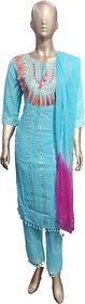 Women's Rayon Embroidered, Beautiful Kurta, Pant and Dupatta set.