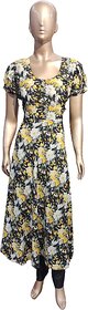 Women's Polyester Beautiful Delta Print Midi Frock and Lycra for pretty look.