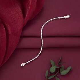 Single Line Baguette Cut Diamond Tennis Bracelet