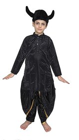 Kaku Fancy Dresses Rakshas Costume Of Mythological Character - Black, For Boys