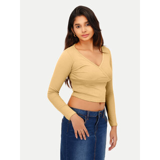 Womens Yellow V-Neck Tees