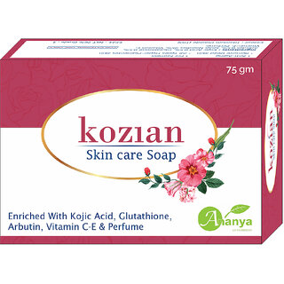 Kozian skin care kojic acid palmitate arbutin vitamin C and vitamin E face body bathing soap 75gm