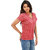Womens Red Melange Fashion Tees