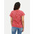 Womens Red Melange Fashion Tees