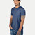 Mens Contrast Banded Sleeve Navy T-shirts