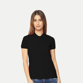Womens Black Polo  T-shirt