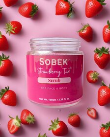 Strawberry tart face and body scrub  Exfoliate, dullness and tan 100 grams
