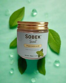 Sobek naturals Sweet peppermint face and body scrub  Exfoliate, acne and tan  paraben  SLS free