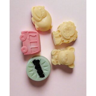 Sobek naturals Kids cartoon mixed animals and cars toy shaped soaps set of 6