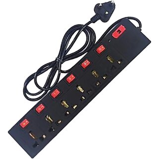 Daybetter 6-Socket Extension Board with 6 Individual Switches, Heavy-Duty Copper Wiring & LED Indicator (2 Meter)