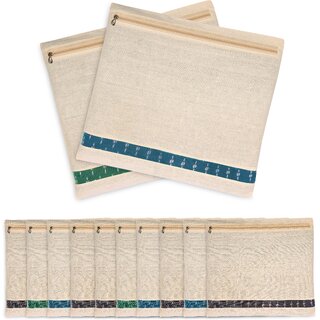 Cotton Saree Bags/Covers for Storage with Zip Closure (16 x 14 inches)