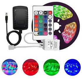 Daybetter 5 Meter Led Strip Lights Waterproof Led Light Strip With Bright Rgb Color Changing Light Strip With 24 Keys Ir Remote Controller And Supply For Home (Multicolor) Tar-M1