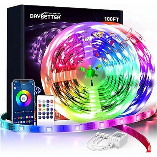 Daybetter Smart High Wi-Fi Rgb Rope Led Strip Light 300 Led Compatible With Alexa Google Assistant App Control Lighting Kit Music Sync Color Changing Lights (5 Meter) Taf-1