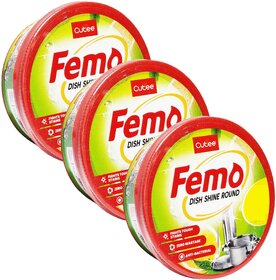 Cutee Femo Dish Washing Round - Pack Of 3 (250gm)