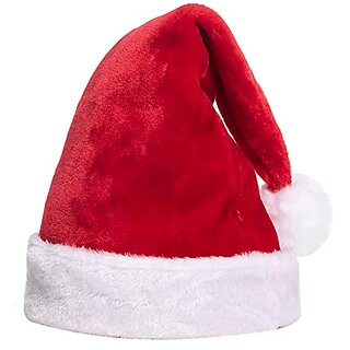 Kaku Fancy Dresses Santa Clause Cap  Santa Hat  Santa Hat for Kids  Red Christmas Caps 1pcs -Red, Free Size, for Boys