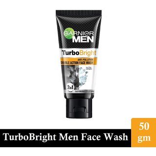Turbo Bright Double Action Garnier Men Face Wash - 50g