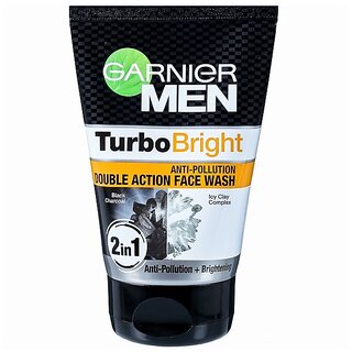 Turbo Bright Double Action Garnier Men Face Wash - 100g