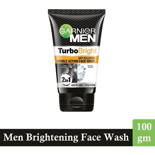 Garnier Men Turbo Bright Anti Pollution Face Wash - Pack Of 1 (100gm)