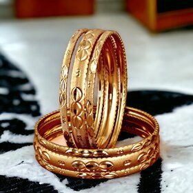 LUCKY JEWELLERY Gold Plated Designer Golden Color Traditional Ethnic 6 Pcs. Bangles Set for Women (274-J1BG-614C-6-22)