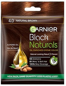 Garnier Black Naturals Natural Brown Creme Hair Color - 40ml