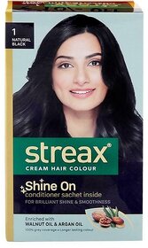 Streax Natural Black Cream Hair Colour (25g+25ml)