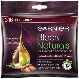 Garnier Black Naturals Burgundy 3.16 Crme Riche Hair Color - 20ml+20g