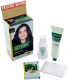 Natural Black 1 Cream Streax Hair Colour - 25g+25ml