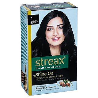 Streax Natural Black 1 Hair Colour - 25g+25ml
