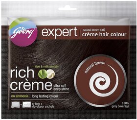 Godrej Rich Creme Natural Brown 4.0 Hair Colour - 20g+20ml
