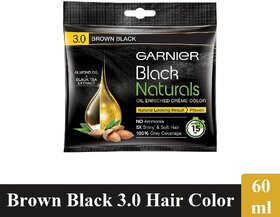 Garnier Naturals Creme Hair Color, Brown Black - Pack Of 1 (40ml)