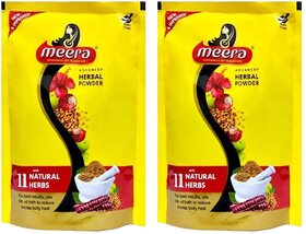 Meera Herbal Hair Wash Powder - 80g (Pack Of 2)