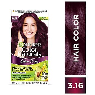 Garnier Color Naturals Cream Hair Color, Burgundy (3.16) 35ml + 30g