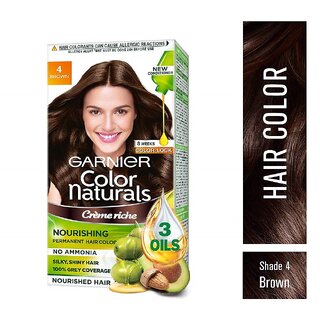 Garnier Color Naturals Cream Hair Color, Brown (4) 35ml + 30g