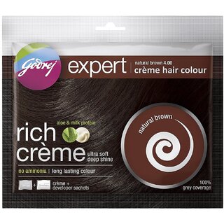 Godrej Rich Creme Natural Brown 4.0 Hair Colour - 20g+20ml