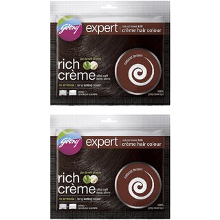 Godrej Rich Creme Natural Brown 4.0 Hair Colour - 20g+20ml (Pack Of 2)