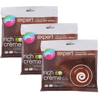 Godrej Natural Brown 4.0 Creme Hair Colour - Pack Of 3 (20g+20ml)