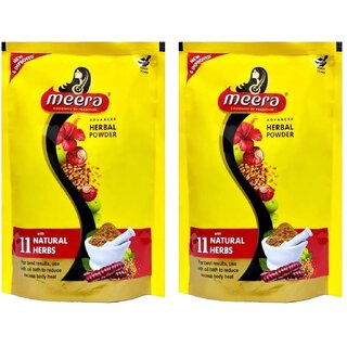 Meera Herbal Hair Wash Powder - 40g (Pack Of 2)