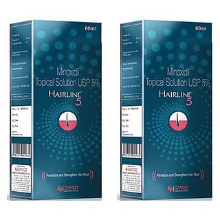 Smart Hairline 5% Topical Solution - 60ml (Pack Of 2)