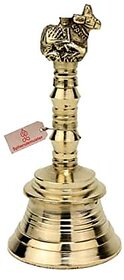 Spherulemuster Brass Ghanti Nandi Face| Ghanti for Pooja | Worship| Puja Ghanti Bell for Home Pooja (Gold 15.80x3x7.50cm)