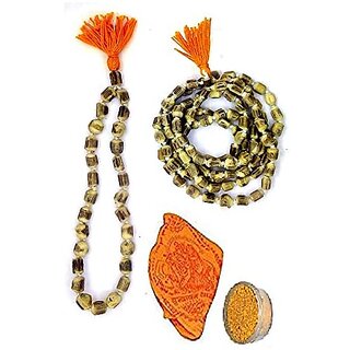 Spherulemuster Sumarini Tulsi Mala for Wrist and Neck Wearing with Gomukhi Bag (Set of 3) |Free Chandan Tika|