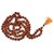 Spherulemuster Rudraksha 5 Mukhi (108+1) Beads with Kanti Mala (Orange Thread 6mm)