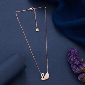 Single Layered White Swan Pendant Necklace