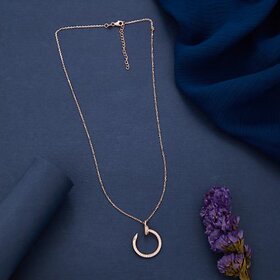 Trendy Shiny Rose Circle Necklace