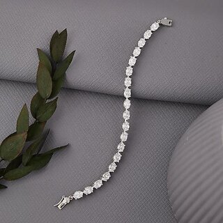 Cubic Round Cut Silver Bracelet