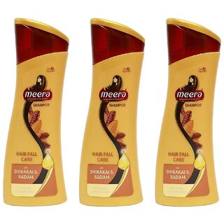 Meera Shikakai & Badam Hairfall Care Shampoo - 80ml (Pack of 3)