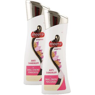Meera Anti Dandruff Hair Care Shampoo Bottle - Pack Of 2 (180ml)